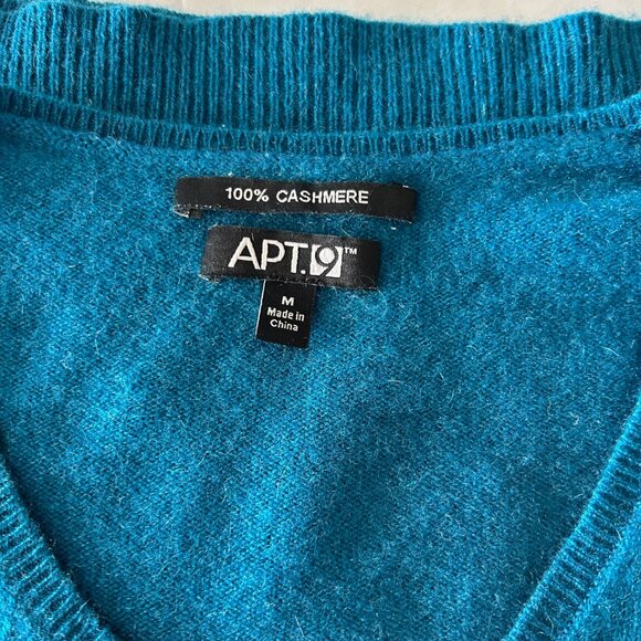 APT. 9 Blue Cashmere V Neck Sweater Sz M - Picture 4 of 8